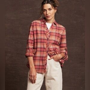 Red and Tan Plaid Shirt